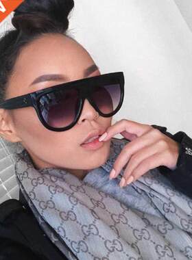 Flat Top Overszed Women Sunglasses Retro Sheld S Luxy