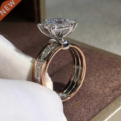 Huitan Classic 4 Claws Design Bridal Engagement Wedding Ring