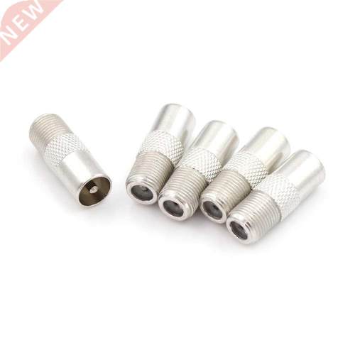 5PCS Silver Coaxial Coax RF Adapter Connectors TV Male Plug