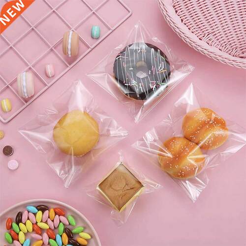 100PCS Clear Candy &Cookie Plaic Bags Self-Adhesive