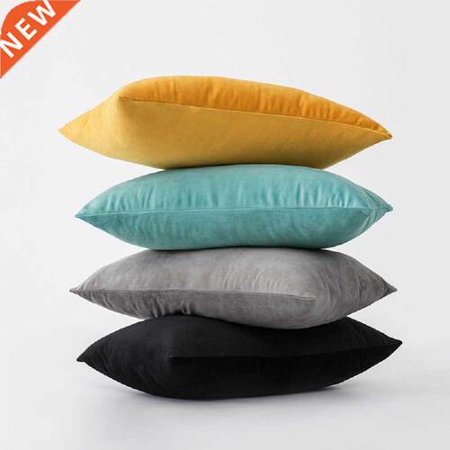 Inyahome Throw Pillow Cases Cozy Soft Velvet Square Decorati