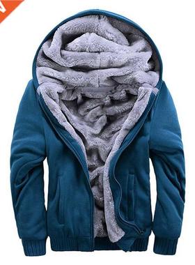 Men's Winter Thick Warm Jacket New Solid Color Fleec