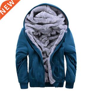 Men's Winter Thick Warm Jacket New Solid Color Fleec