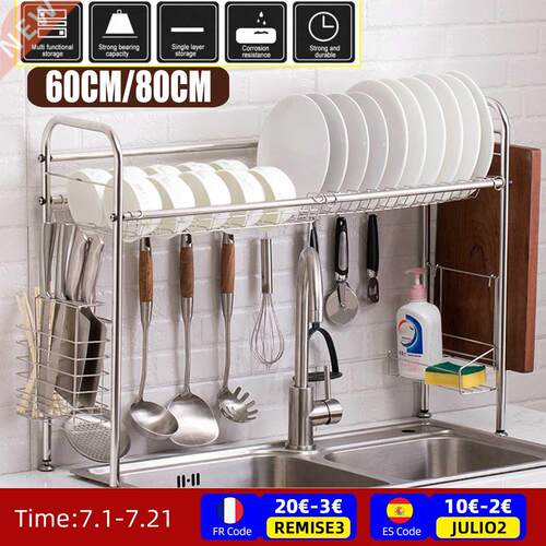 60CM/80CM Stainless Steel Kitchen Organizer Multifunction Di