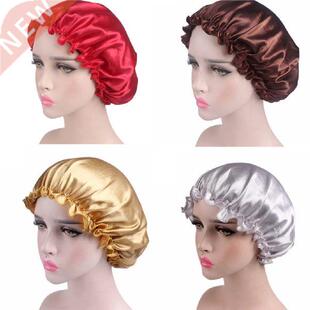 1X Silk Bonnet Bonnet Femme Head Cover Flower Elastic Band