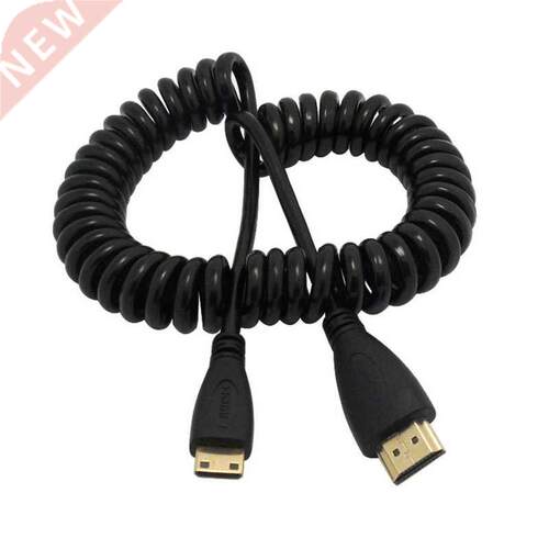 Stretch Spring Mini HDMI Male to HDMI Male Cable Elastic HDM