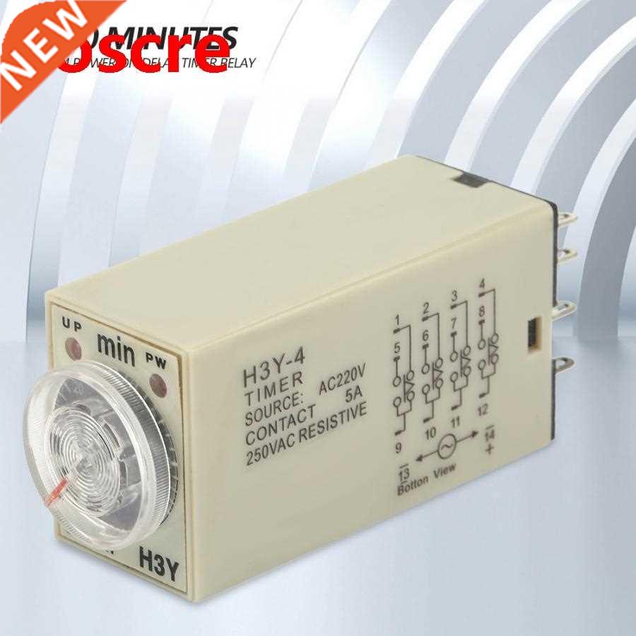 H3Y-4 AC Time Relay 220V 5A Power On off Delay Timer Relay 0