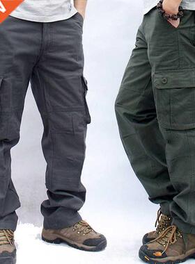 Cargo Pants Men Military Work Overalls Loose Straight Tactic