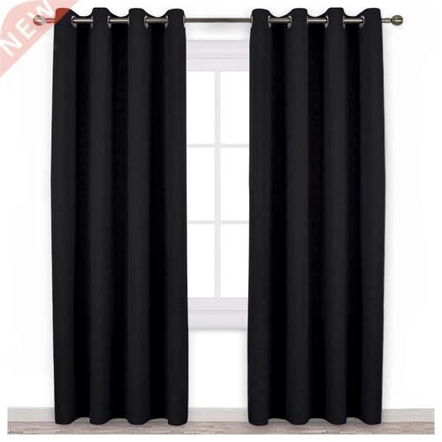 Black Modern Blackout Curtains For Living Room Window Curtai