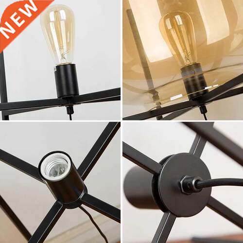 Nordic Led Floor Lamp Smoky Amber glass Night light Fashion