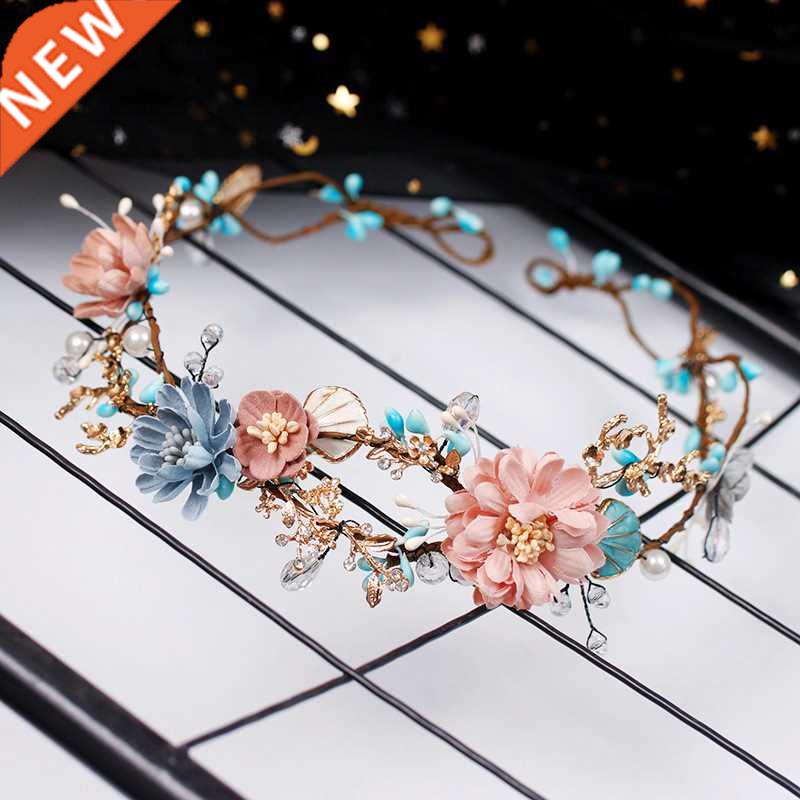 flower headwear handmade beads Baroque flowers garland circu