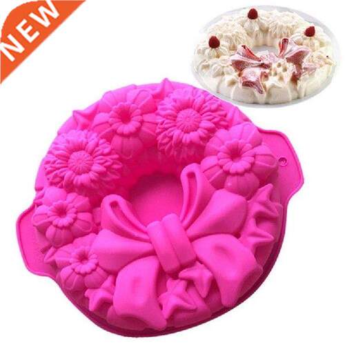 1pc Cake Mold Bowknots Flower 3D Fondant Mold Silicone Cake