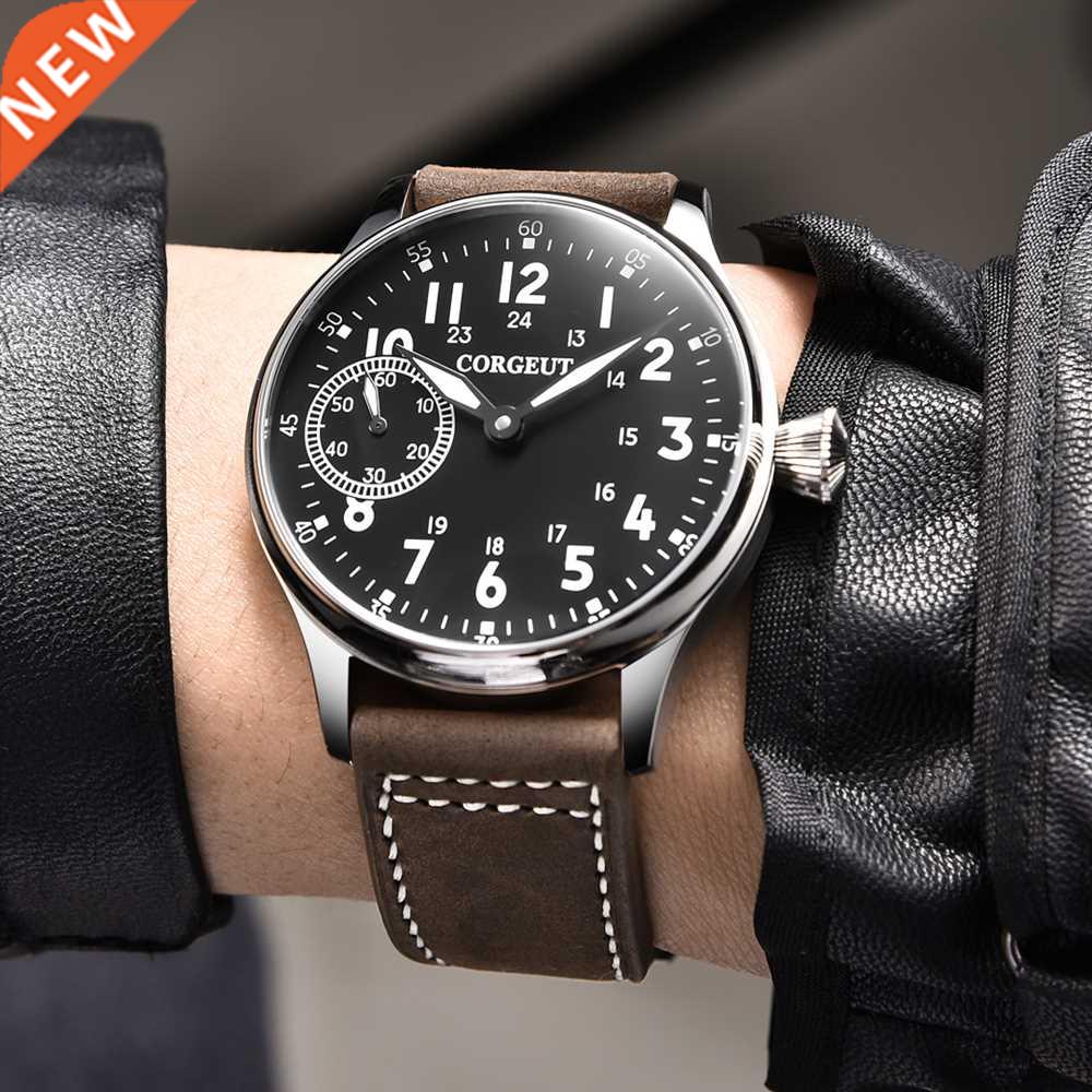 44mm Men Hand Winding Watch Sterile Dial Fashion Green Lumin