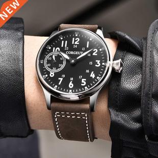 44mm Men Hand Winding Watch Sterile Dial Fashion Green Lumin