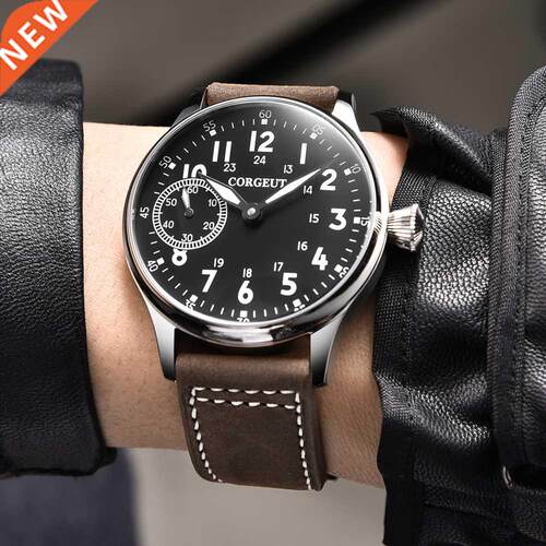44mm Men Hand Winding Watch Sterile Dial Fashion Green Lumin