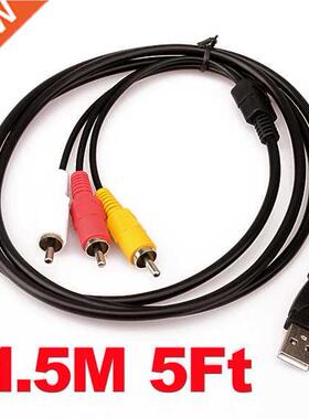 New 1.5M 5ft USB 2.0 to 3 RCA Cable Male To Male AV Audio A