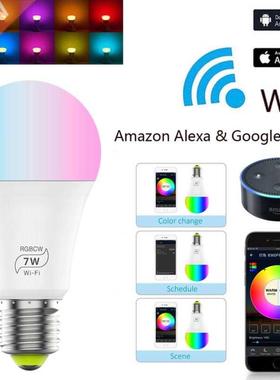 TUYA WIFI Smart Life Light Bulb 7w Muticolor Light E27 RGB