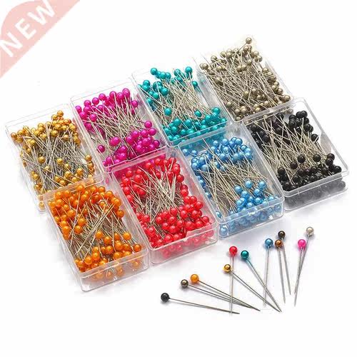 100Pcs/Box 8cm Colorful Round Pearl Head Needles Stitch Str