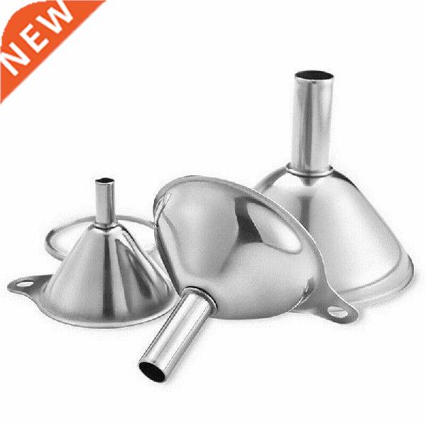 3pcs Stainless Steel Funnel Set Kitchen Oil Water Spices