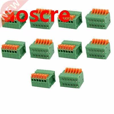 10pcs KF141V 150V 2A 2.54mm Pitch 6P Spring Terminal Block f