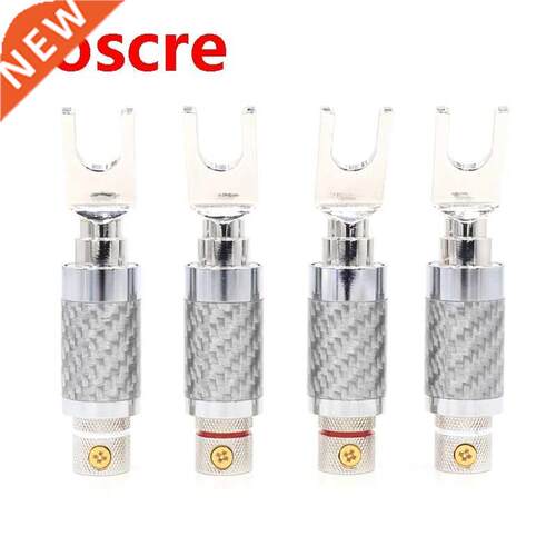 4pcs Moonsaudio carbon fiber Rhodium plated Y Spade fork con