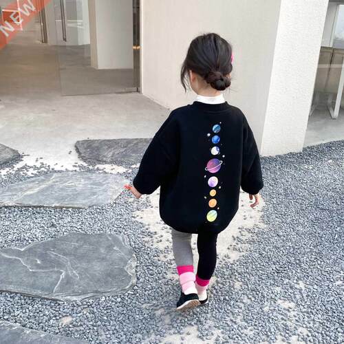 Winter Girls fashion Planet printing loose sweatshirts Kid