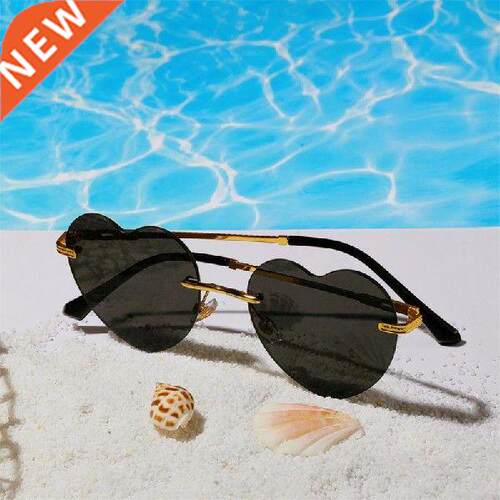 Frameless Heart-shaped Sunglasses Light Comfortable Party