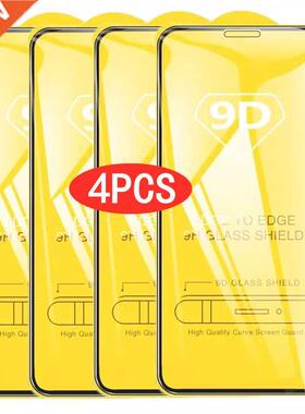 2/4PCS 9D Screen Protector Tempered Glass for IPhone 13 12 1