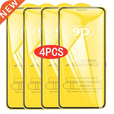 2/4PCS 9D Screen Protector Tempered Glass for IPhone 13 12 1