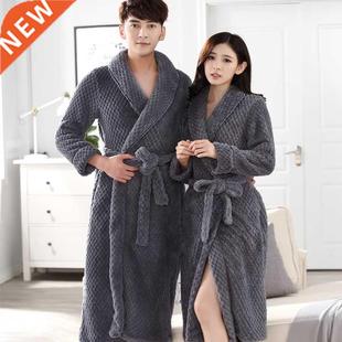 On Sale Lovers Thick Warm Winter Bathrobe Men Soft as Silk E