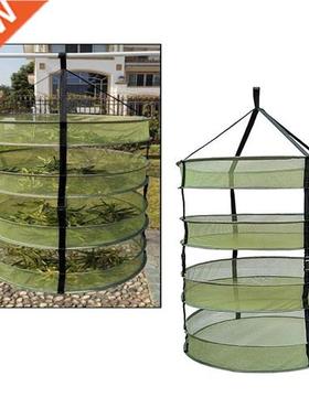 4 Layer 2ft Hanging Mesh Herb Drying Rack Collapsible Green