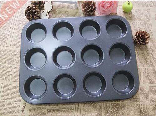 1PC 12 Cups Non Stick Baking Pan Muffin Cake Pan Round