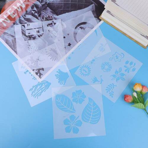 Plastic Relief Flower Shaped Reusable Stencil Airbrush Paint