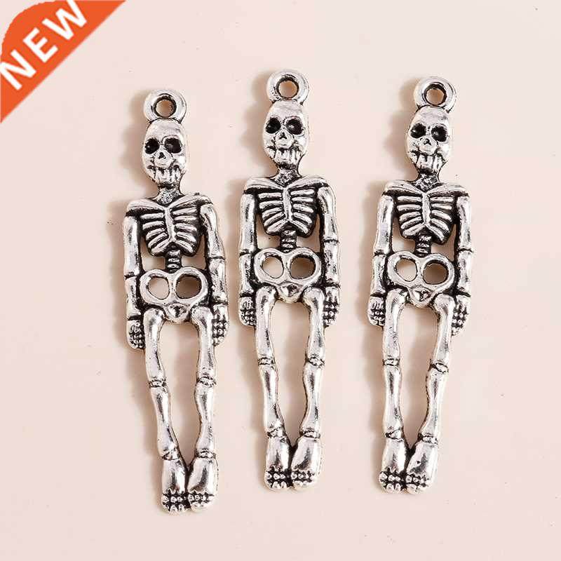 20pcs 9*39mm Halloween Skeleton Charms for Necklaces Earring