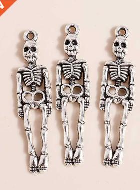 20pcs 9*39mm Halloween Skeleton Charms for Necklaces Earring