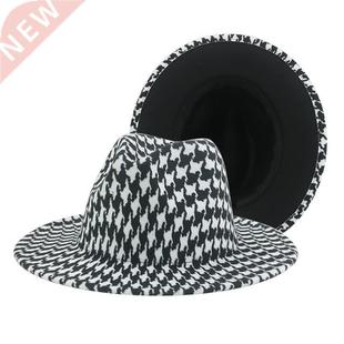 Women Hat Fedora Leopard Yellow Pink Red Felted Hat Wide Bri