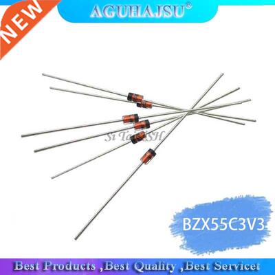 100pcs 0.5W 3.3V BZX55C3V3 1/2W DO-35 Diodes