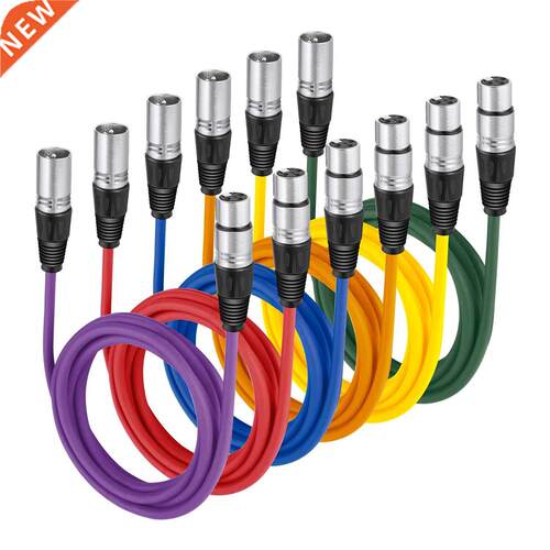 Neewer 6 Pck 6.5ft/2M XLR Mle To XLR Femle Color Microph