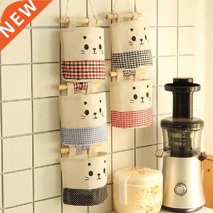 Cotton Linen Organizers Wall Mounted Wardrobe Hanging Bag