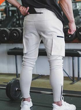 Multi-pocket Joggers Sweatpants Autumn Track Pants Men Gym F