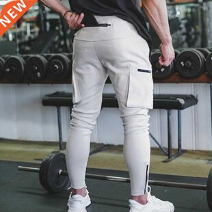 Multi-pocket Joggers Sweatpants Autumn Track Pants Men Gym F