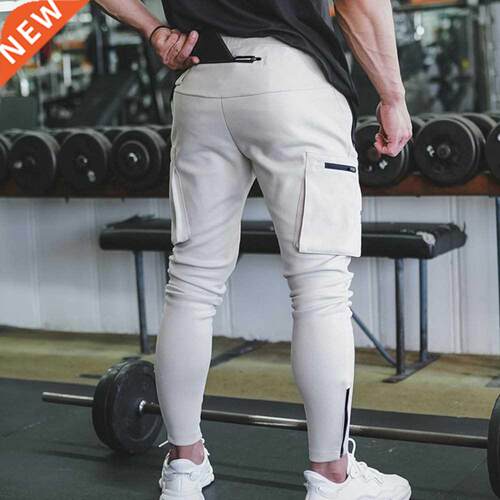 Multi-pocket Joggers Sweatpants Autumn Track Pants Men Gym F