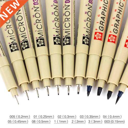 13 Different Size Micron Needle Pen Blck ink Mrker Pen Pi