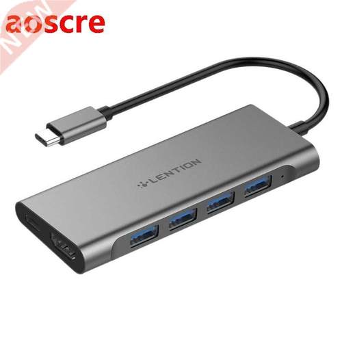 LENTION C5H USB-C Multi-Port Hub with 4K HDMI-Compatible Ou