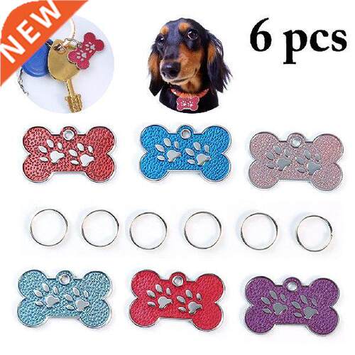 6PCS Bone Shpe Pet nti-Lost Tg Cute Bone Shpe DIY Dog
