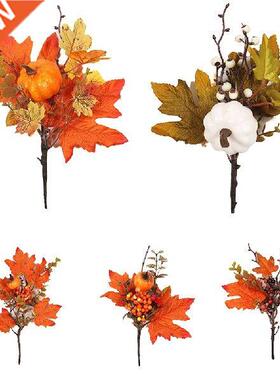 Artificial Maple Leaf Pumpkin Branches Harvest Autumn
