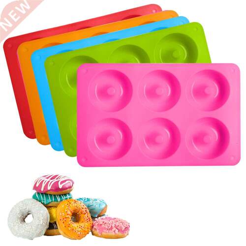 6 Holes Cake Mold Silicone Donut Mold Non-Stick Baking Pan