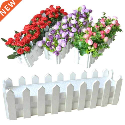 Wooden Flower Pot Fence Plant Basket Container Planter Home