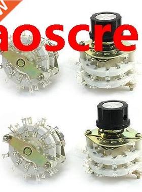 4 Pcs 6mm Dia Shaft 24Pin 2-Pole 11-Position 2P11T Potentiom