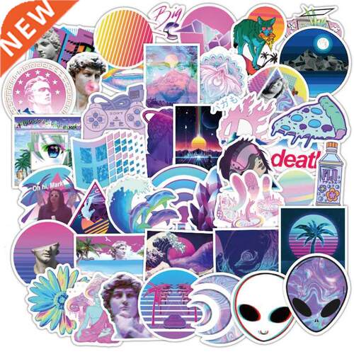 50PCS Vaporwave Art Style Sticker For Laptop Computer Skate